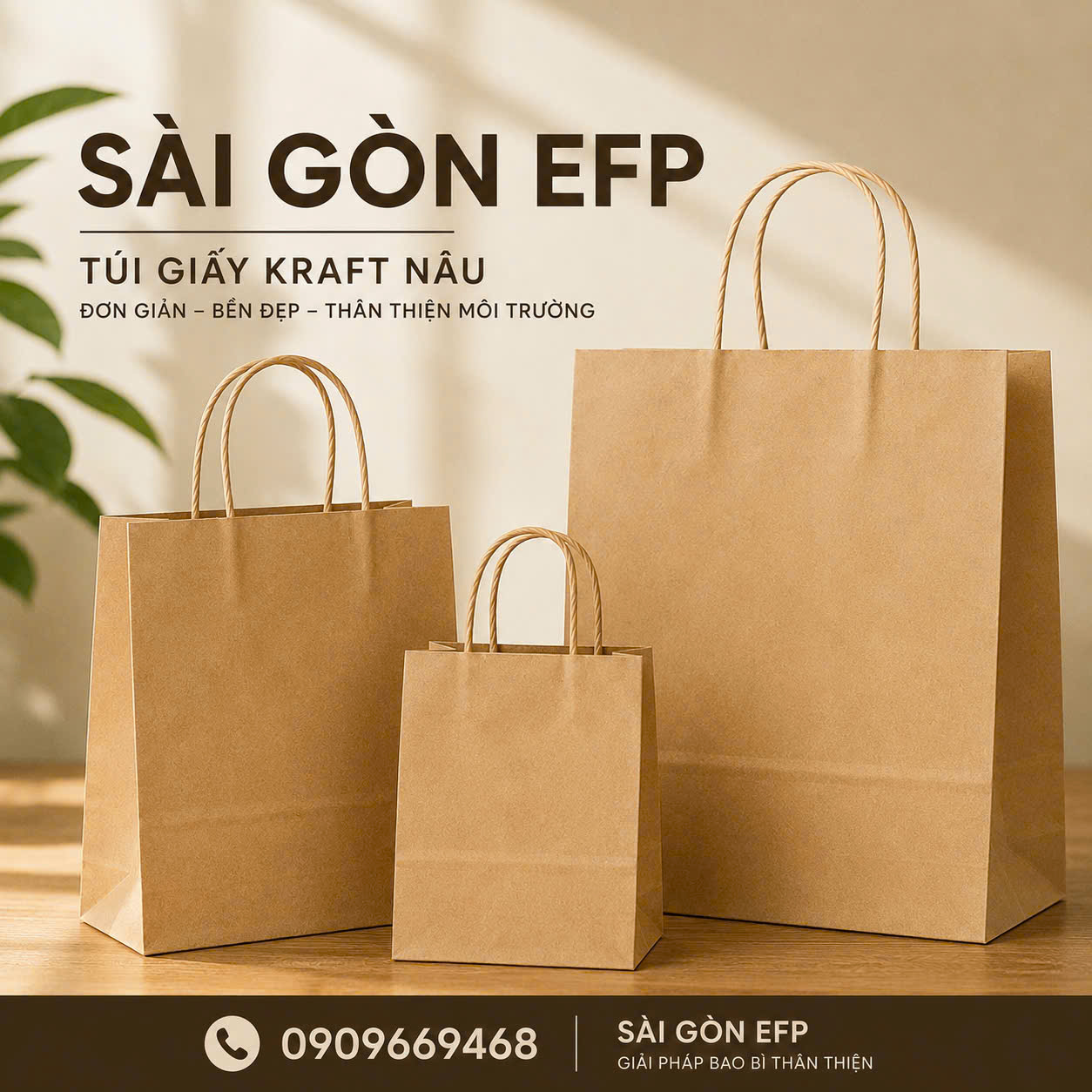 Túi Giấy Đáy Vuông Quai Xách